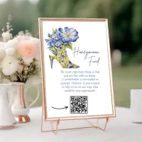 Honeymoon Fund QR code High-Heel Bridal shower  Table Number