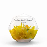 Yellow Daffodils on White Spring Wedding Keepsake Award
