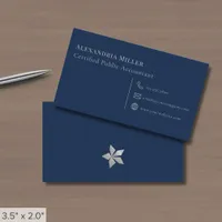 Simple Navy Blue and Gray Business Card