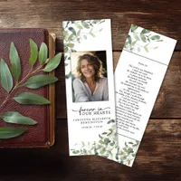 Elegant Greenery Photo Memorial Bookmarks
