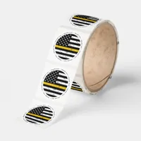 Thin Gold Line 911 Police Dispatcher Thank You Classic Round Sticker