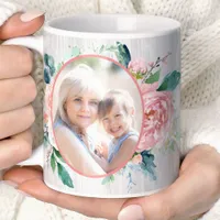 When A Child Is Born So Is A Grandma Floral Photo Coffee Mug