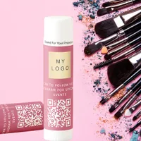 Magenta business logo QR code instagram Lip Balm