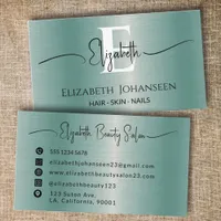 Elegant Luxury Blue Brushed Metal Girly Monogram Business Card