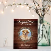 Rustic Pet Wedding Photo Signature Drinks Dog Bar Foam Board