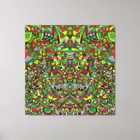 Psychedelic Tribal Abstract Colorful Composition  Canvas Print