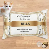 Reserved for the Cat White Faux Gold Ticket Cute Pet Bed