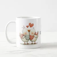 Happy Valentine's Day Cute Love Birds Coffee Mug