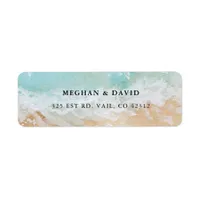 Rustic Watercolor Summer Sea Beach Wedding Label