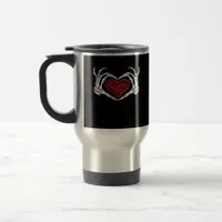 Heart Hands Skeleton Travel Mug
