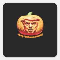 Trumpkin Scary Halloween Pumpkin Best Art Design C Square Sticker