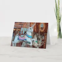 Easter Rabbit on Merry-Go-Round Holiday Card