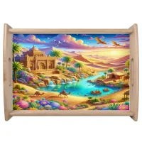 Fantasy Celestial Ancient Desert Oasis | Serving Tray