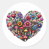 Floral Heart Pixel Art