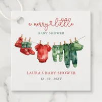 Christmas Merry Little Baby Shower Gender Neutral Favor Tags