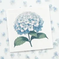 Elegant Light Blue Hydrangea Flower Cocktail Napkins