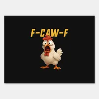 F-Caw-F Chicken Funny Chicken F-Caw-F Gear Vintage Sign