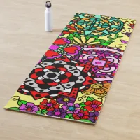 Colorful  Mandalas and Flowers   Yoga Mat