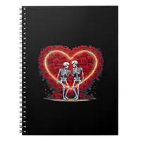 Skeleton Couple Holding Hands Inside A Heart Of Ro Notebook