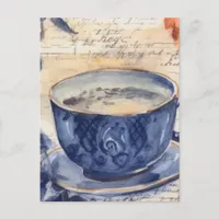 Blue Coffee Collage Postcard