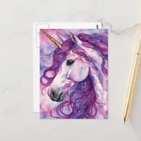 Unicorn Purple Mane Postcard