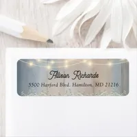 Rustic Baby’s Breath String Lights Wedding Return Label