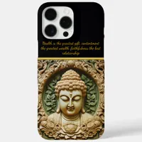 Buddhist Carving With Leaves and Orbs iPhone 16 Pro Max Case