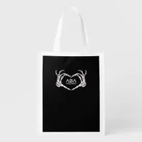 Wizard Classic - Skeleton Hands Heart Grocery Bag