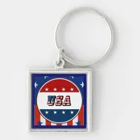 USA - American Flag Stars in Circle #2 Keychain