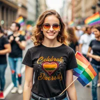 Celebrate Diversity Heart Gradient  T-Shirt