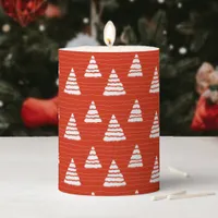 Classic Red Christmas trees minimalist Pillar Candle