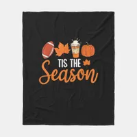 Pumpkin Spice Football Tis The Season Fall Thanksg Fleece Blanket