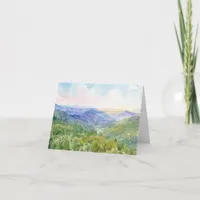 Arkansas Ouachita Mountains Watercolor Card