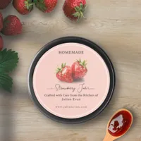 Watercolor Strawberry Homemade Gourmet Sticker