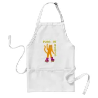 Puss in Boots Ginger cat saying Hello  Adult Apron