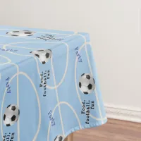 Soccer Football Blue Cream Sports Game Party Tablecloth