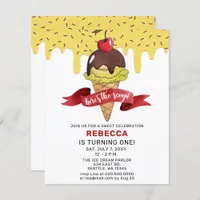 Budget Ice cream party Birthday invitation