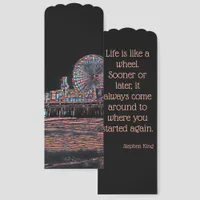 Black Stained Glass Santa Monica Pier Life Quote Bookmarks