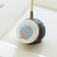 Kangaroo Baby Shower Blue and Tan Cake Pops