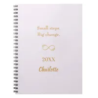 Peach gold motivational quote notebook