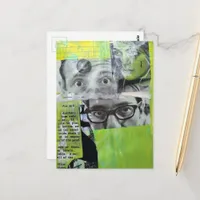 Random Collage of  Vintage Faces Postcard