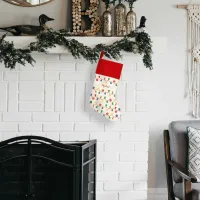 Beaded garland with retro Christmas ornaments Christmas Stocking