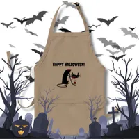 Happy Halloween Cat Headless Dripping Blood Adult Apron