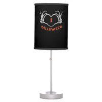Slogan  Halloween. Heart Gesture Made Of Skeleton  Table Lamp