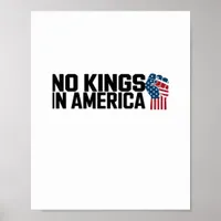 No Kings In America USA Vintage Graphic Poster