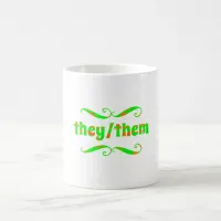 They Them Green Swirls Coffee Mug