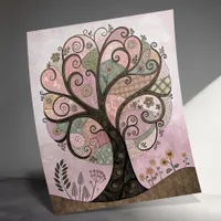 Whimsical Tree Art Print, Abstract Nature Poster,  Poster