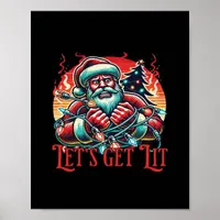 Let's Get Lit Santa Christmas Vibe Classic Poster