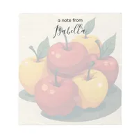 Colorful Red & Yellow Apples Personalized Notepad