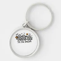 Retro Tis The Season Checkered Halloween Keychain